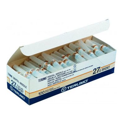 Aguja dental larga 27G (Terumo / KDL / Dispomed) caja 100 u